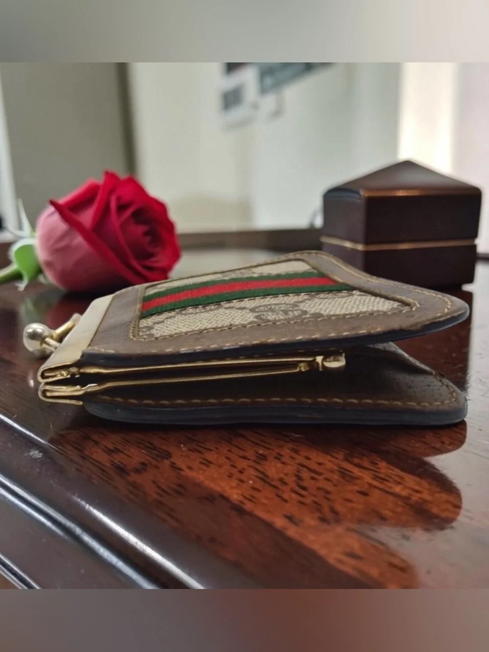 GUCCI Accessory Collection Vintage Sherry Line Kisslock Coin Purse 😍❤️ - Picture 7 of 16